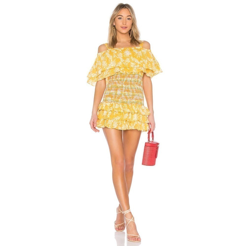 Tularosa Roma Smocked Tiered Mini Dress in Hillchrest Floral